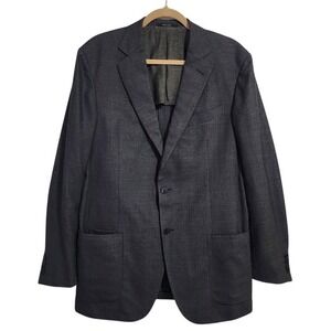 ERMENEGILDO ZENGA Travel 10 Pockets Wool Travel Blazer Blue 54L